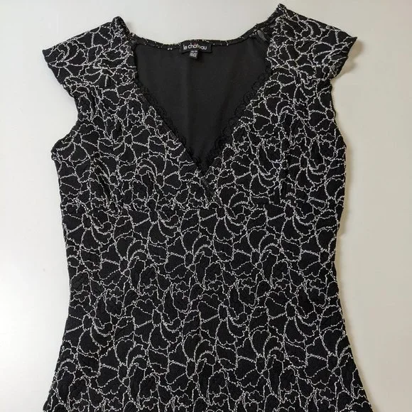 Le Château White Corded Lace Sleeveless Top V-Neck Blouse Size XS - Picture 7 of 15